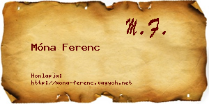 Móna Ferenc névjegykártya